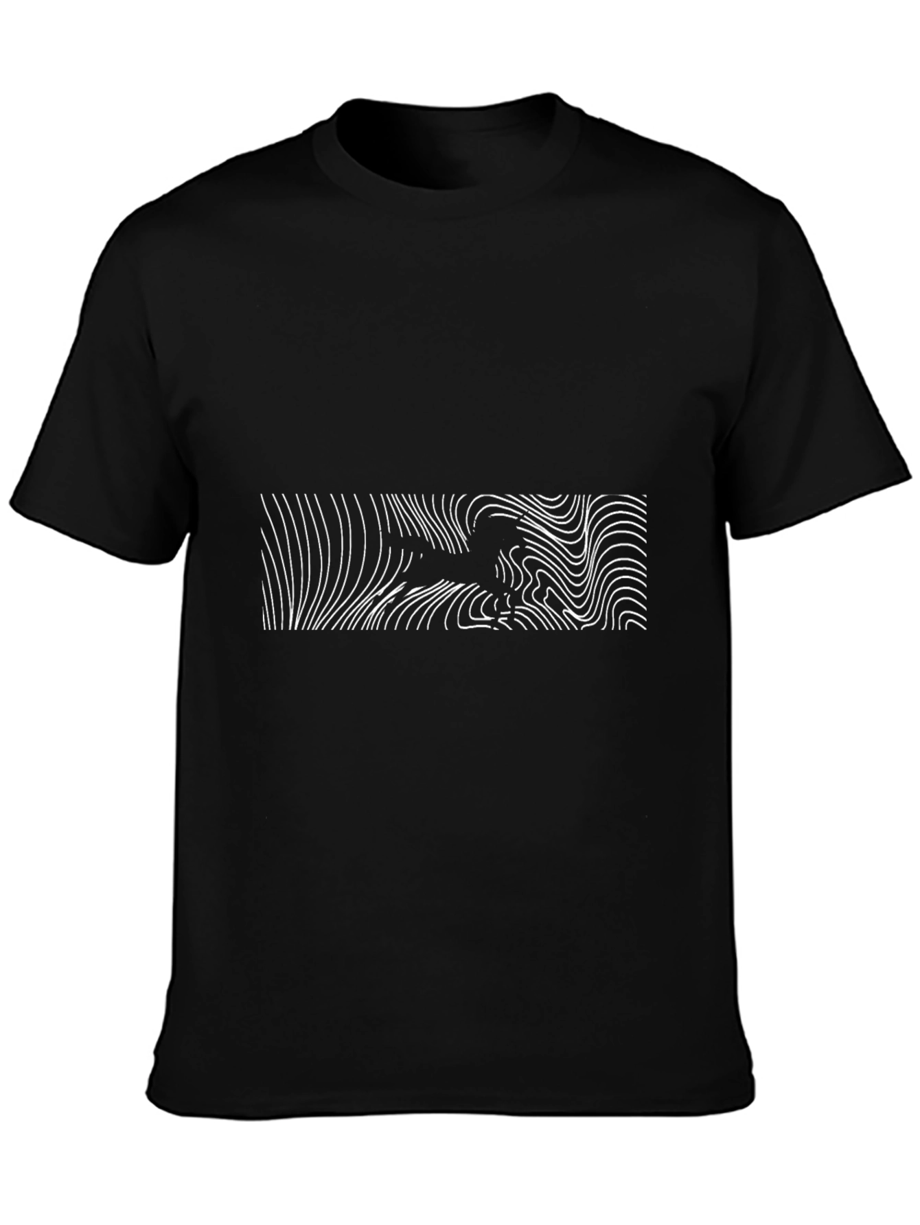 Abstract Lines Graphic Black Tee