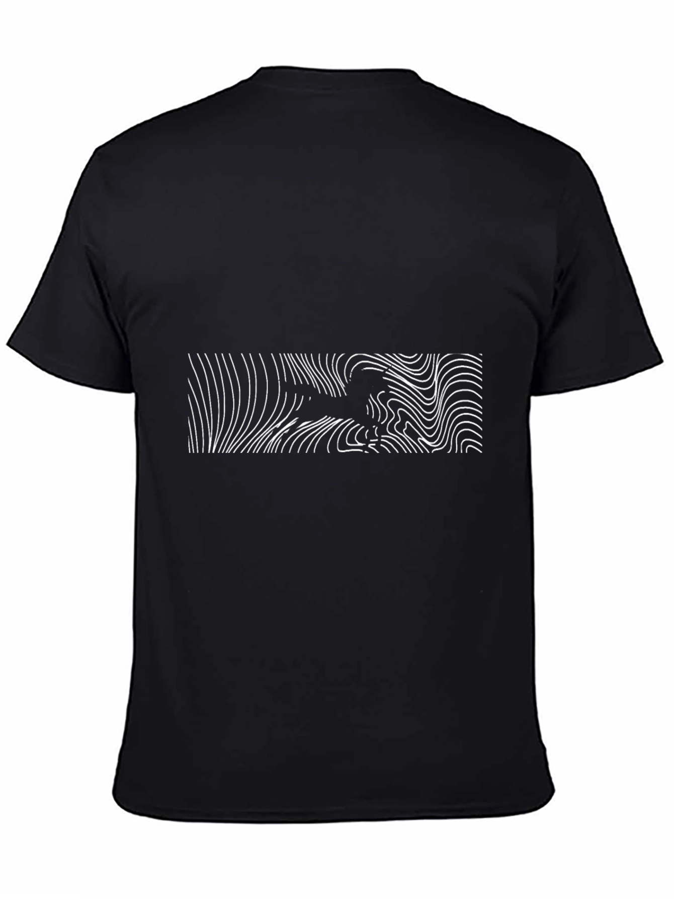 Abstract Lines Graphic Black Tee