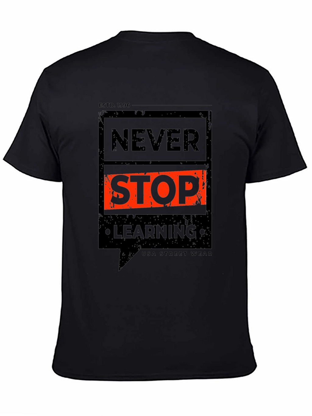 Never Stop Learning Graphic Tee - Black