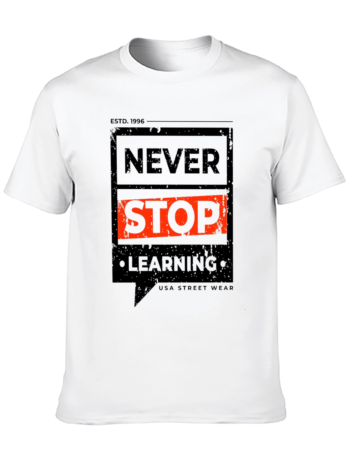 Never Stop Learning Graphic Tee - Black