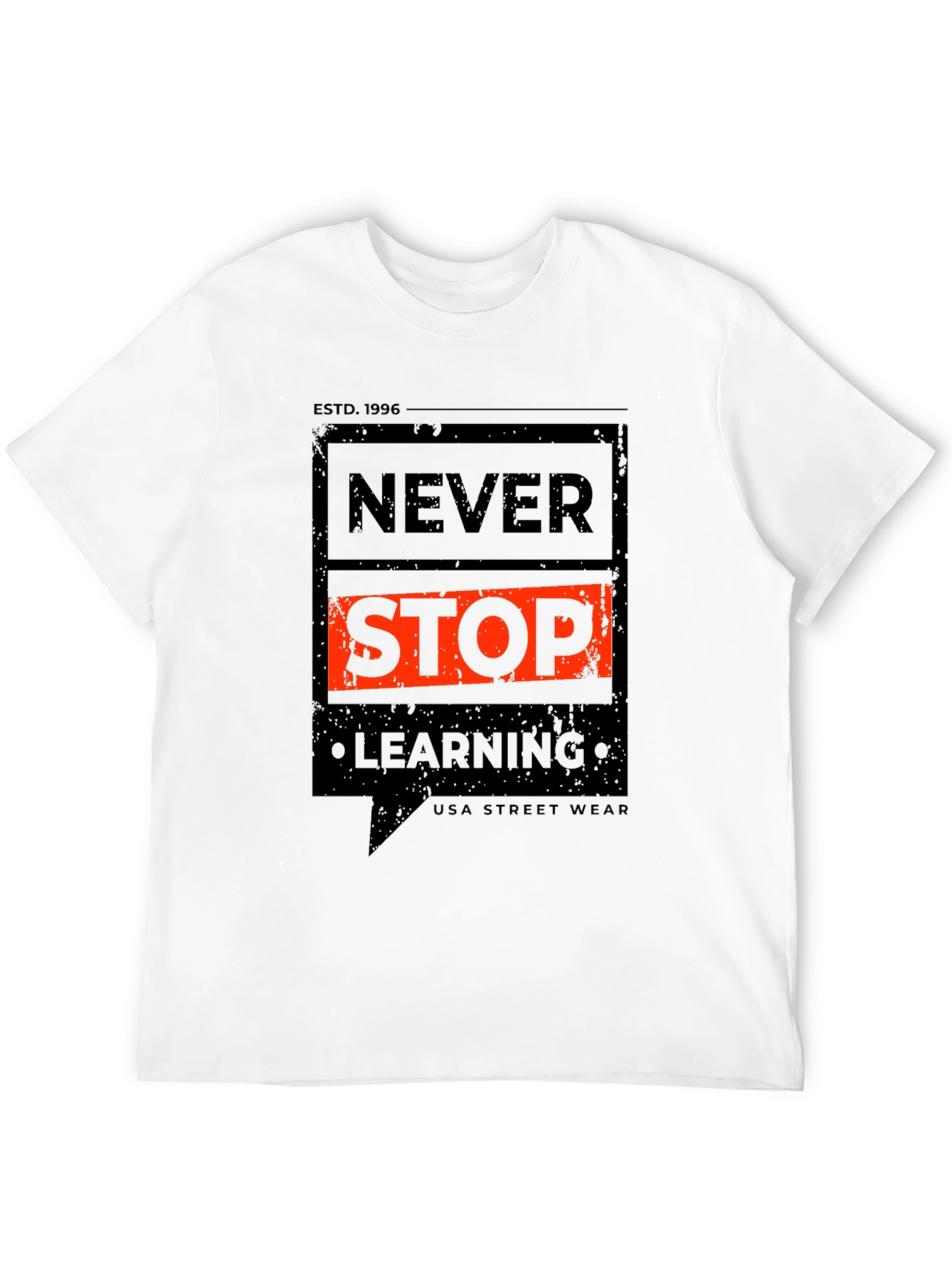 Never Stop Learning Graphic Tee - Black