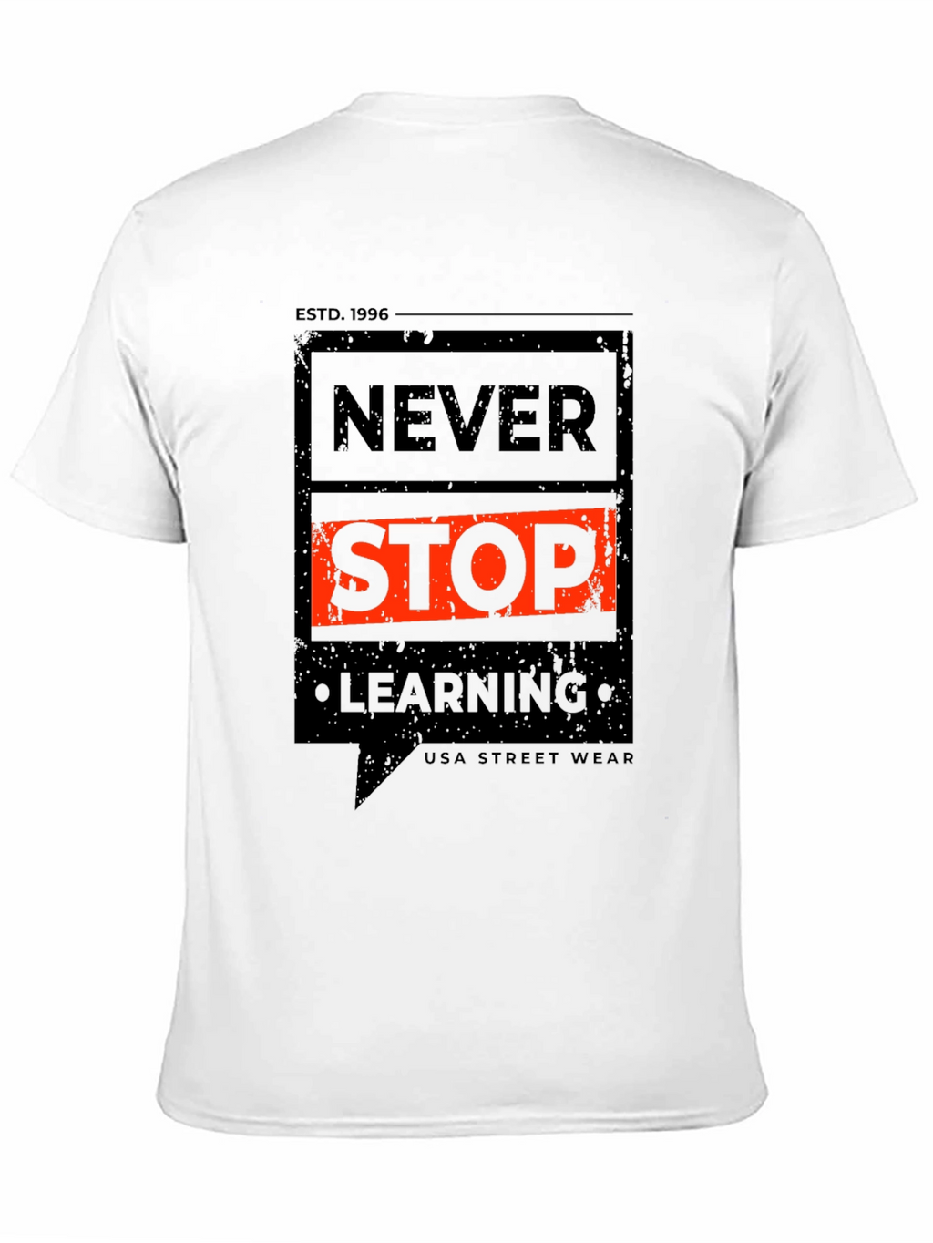Never Stop Learning Graphic Tee - Black