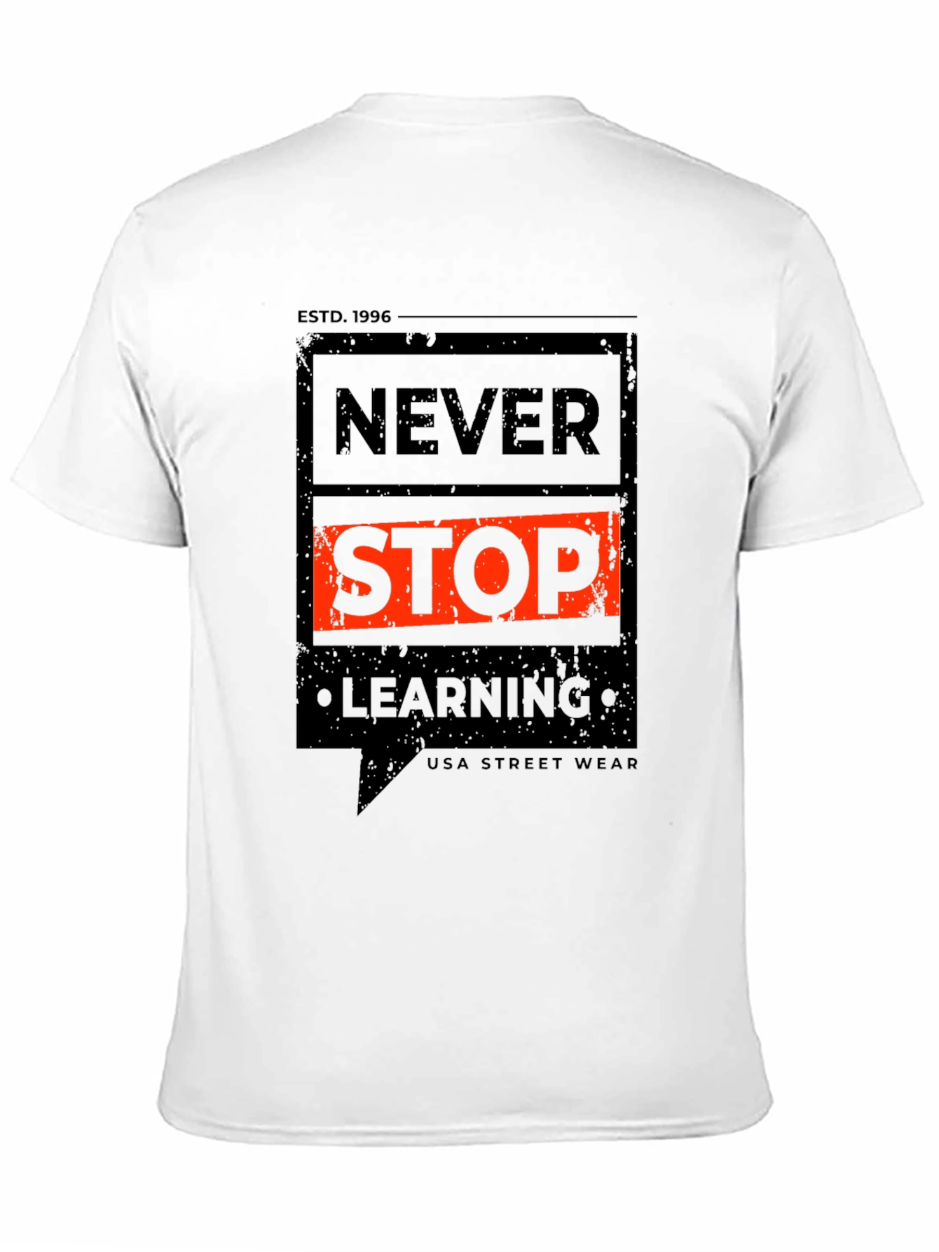 Never Stop Learning Graphic Tee - Black