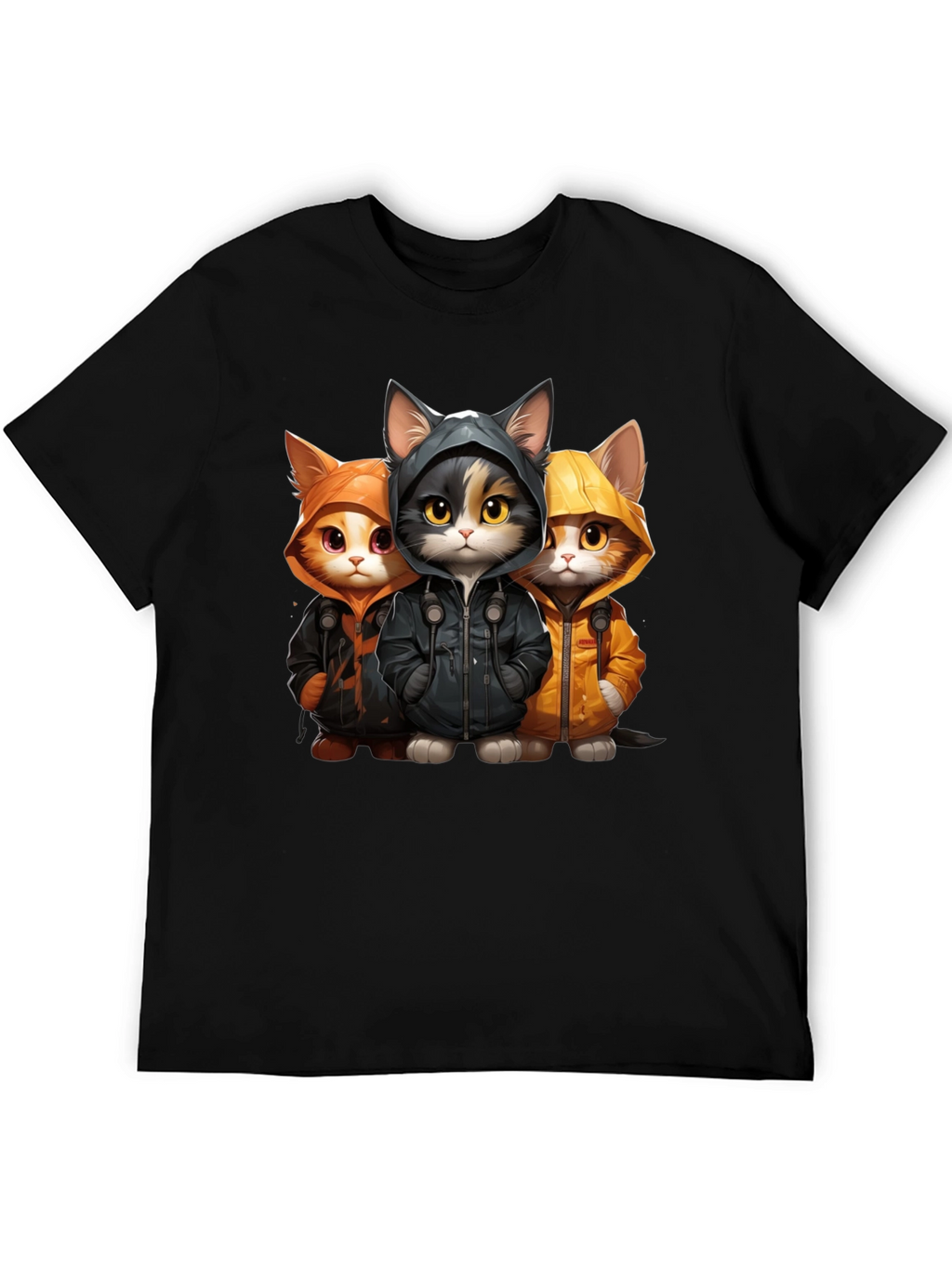 Cool Cats in Hoodies Graphic Tee