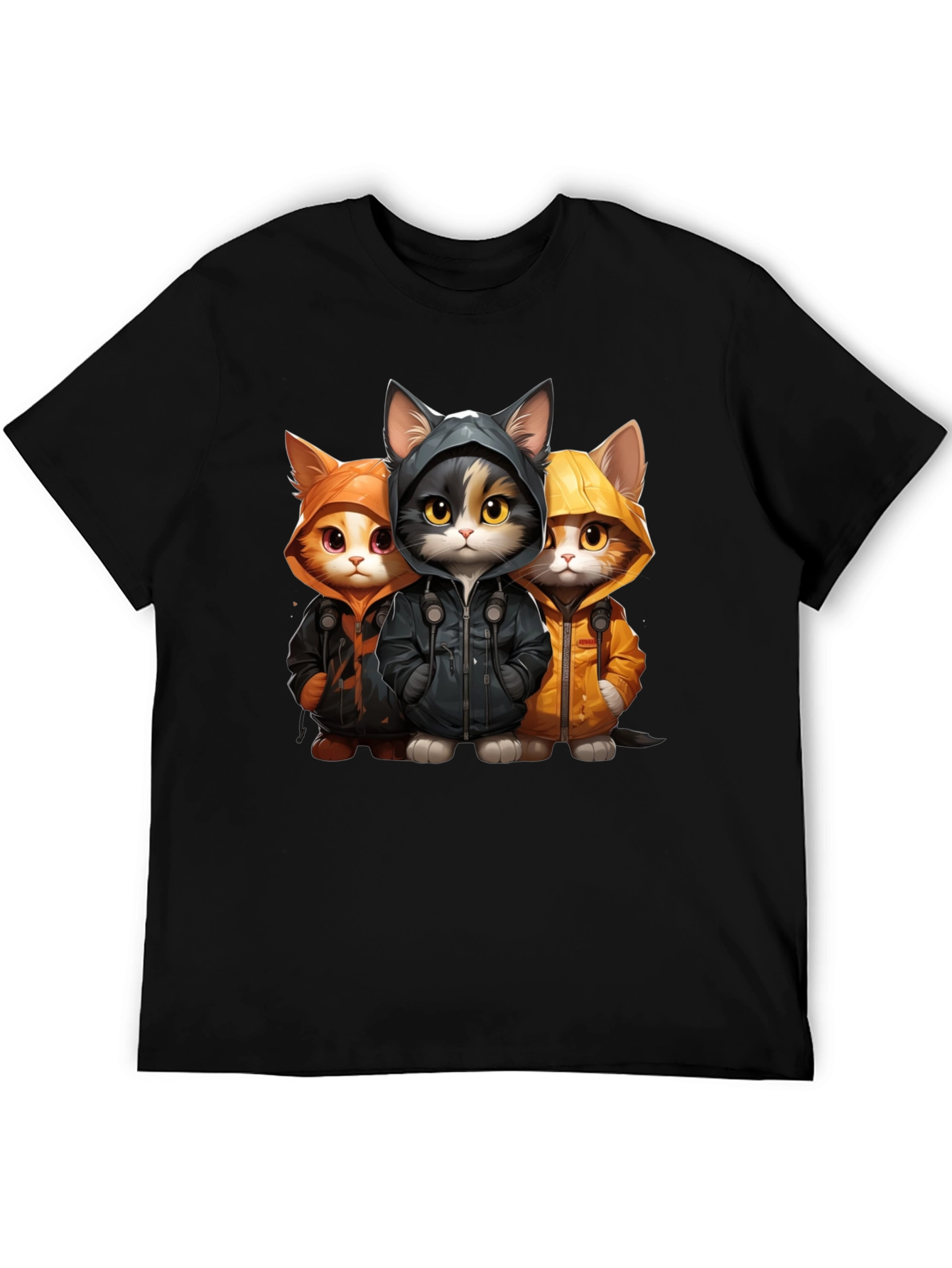Cool Cats in Hoodies Graphic Tee