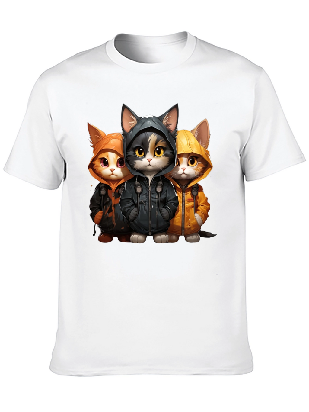 Cool Cats in Hoodies Graphic Tee