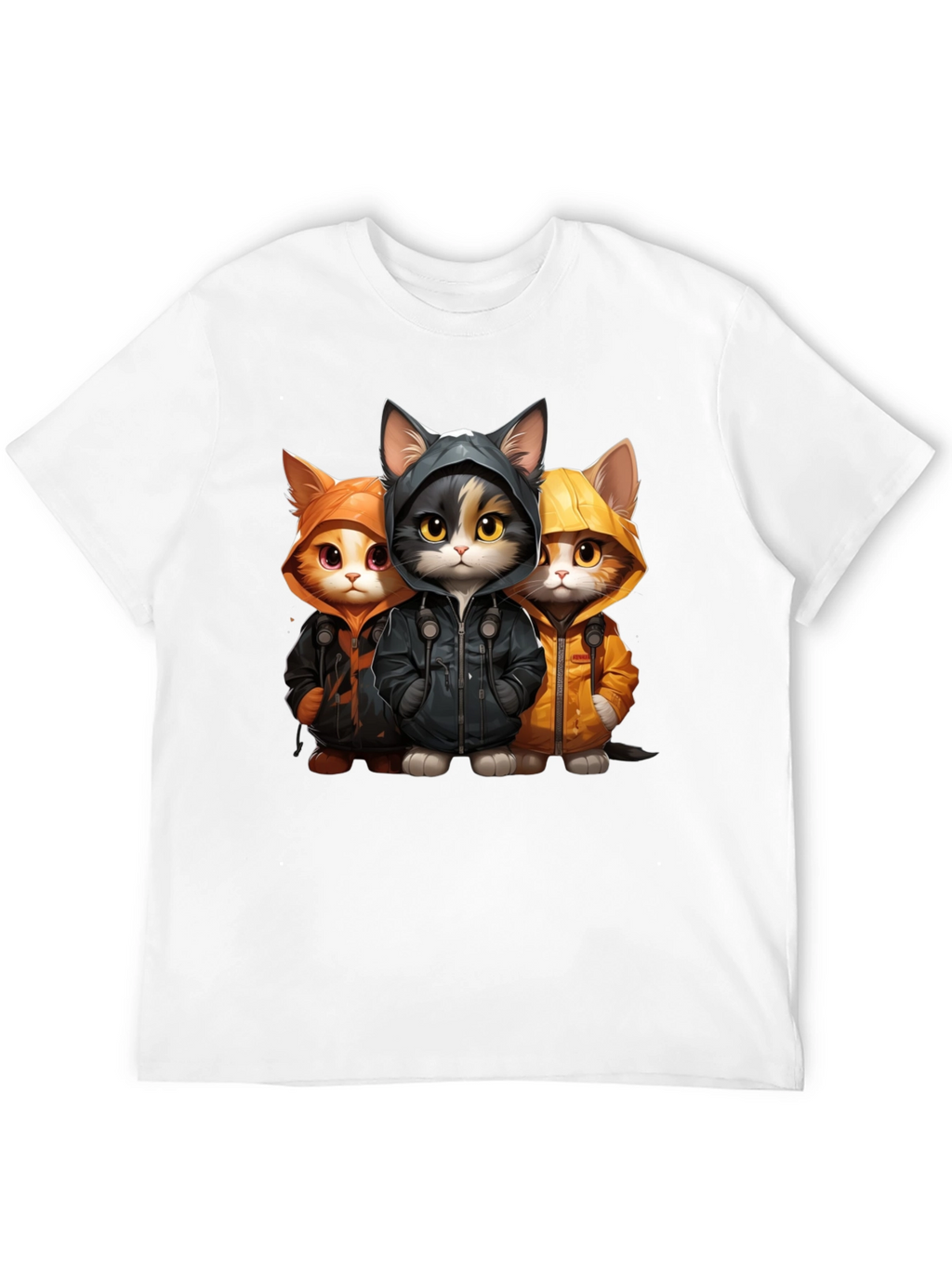 Cool Cats in Hoodies Graphic Tee