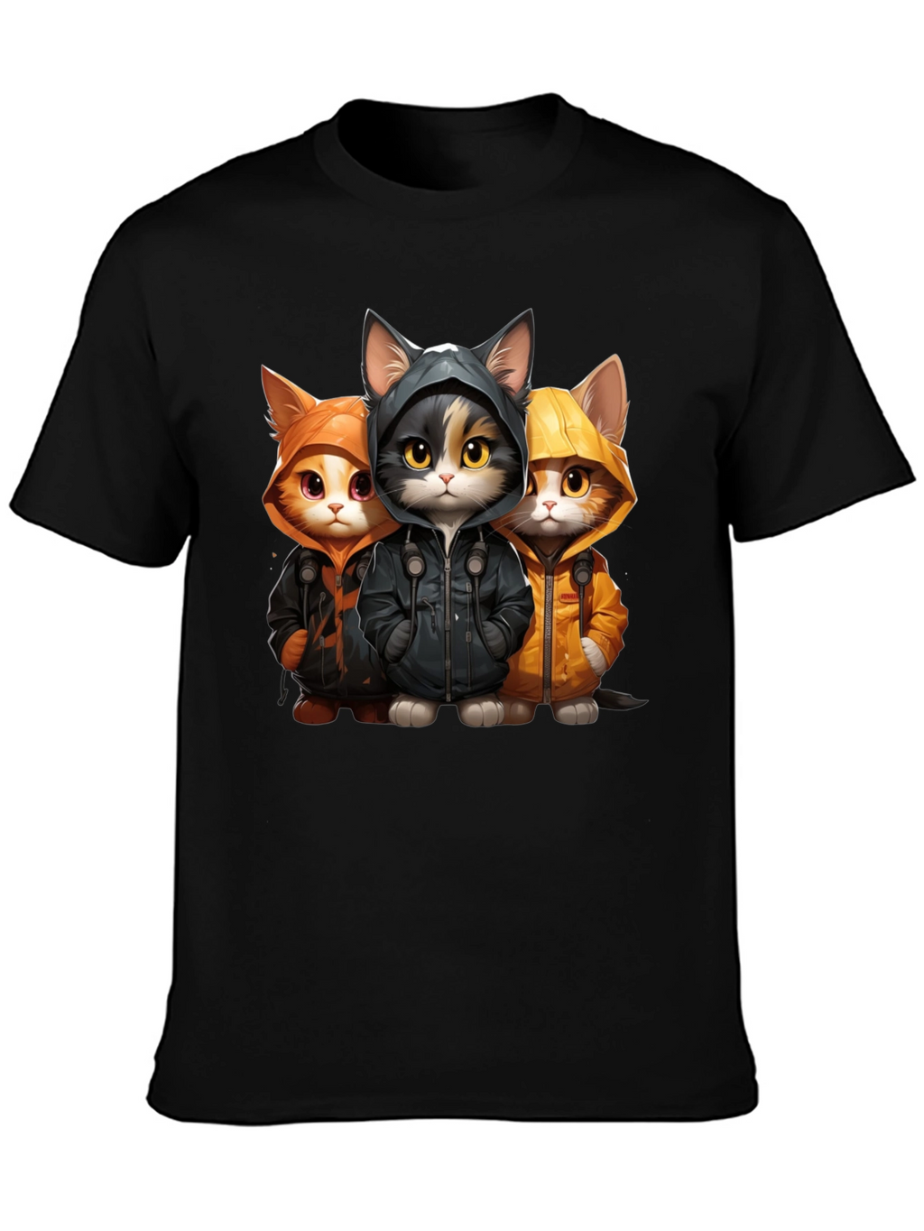 Cool Cats in Hoodies Graphic Tee