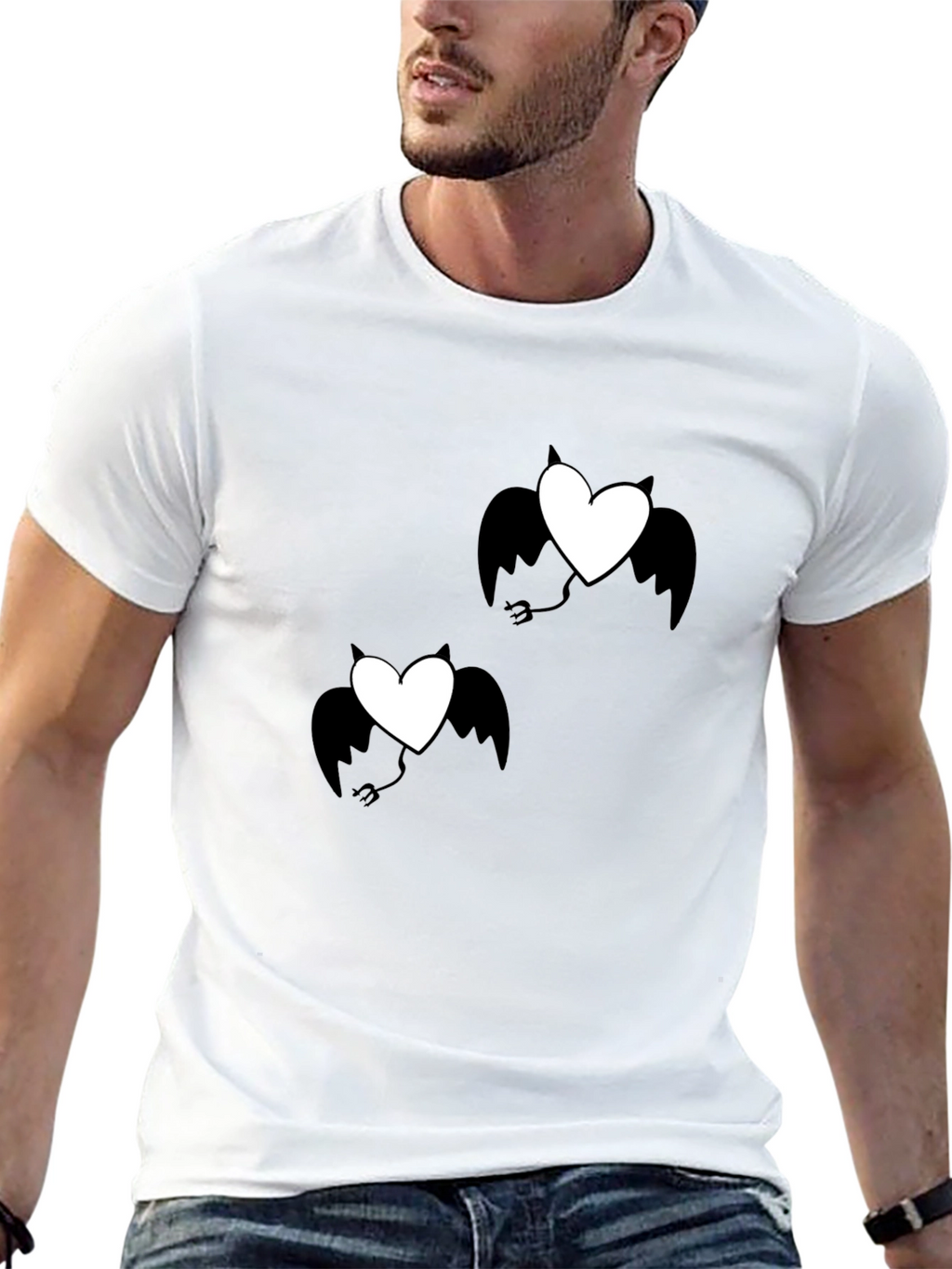 Devil Heart Graphic T-Shirt - Black