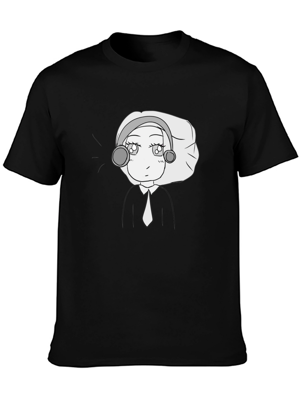 Anime Girl Black T-Shirt