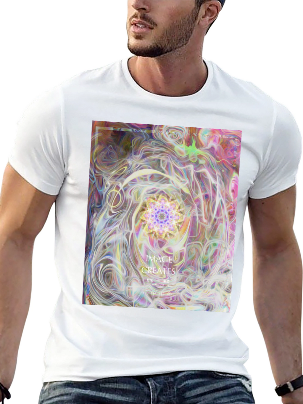 Abstract Art Graphic Tee - Black