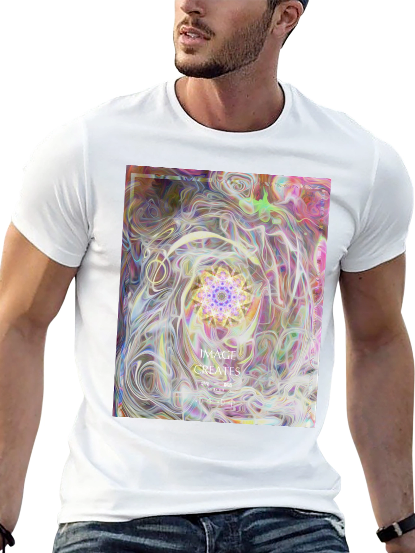 Abstract Art Graphic Tee - Black