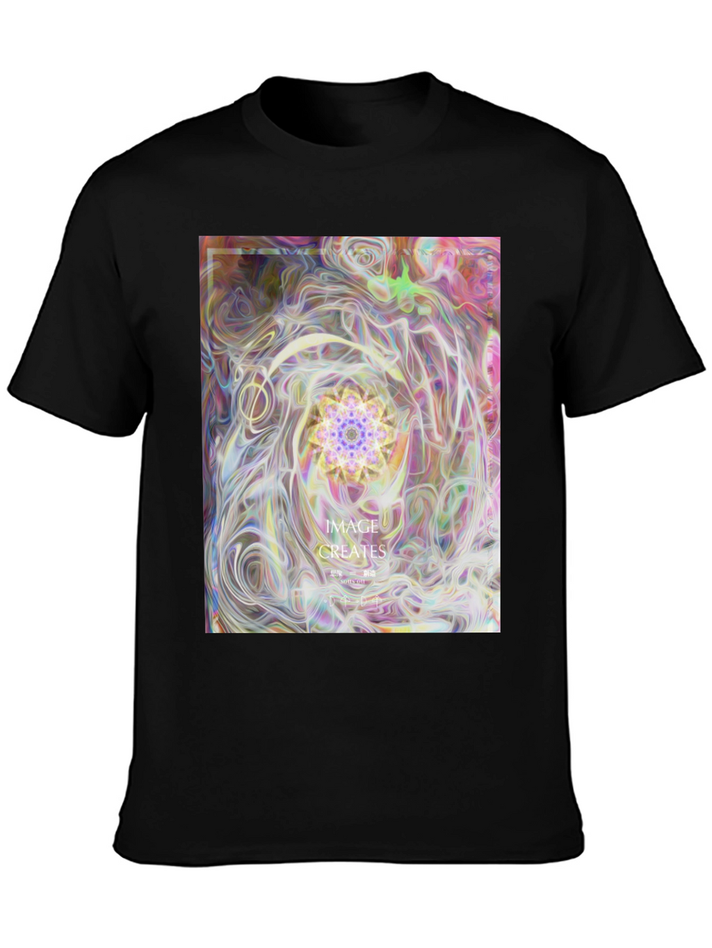 Abstract Art Graphic Tee - Black