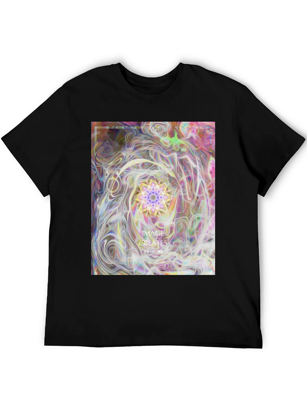 Abstract Art Graphic Tee - Black