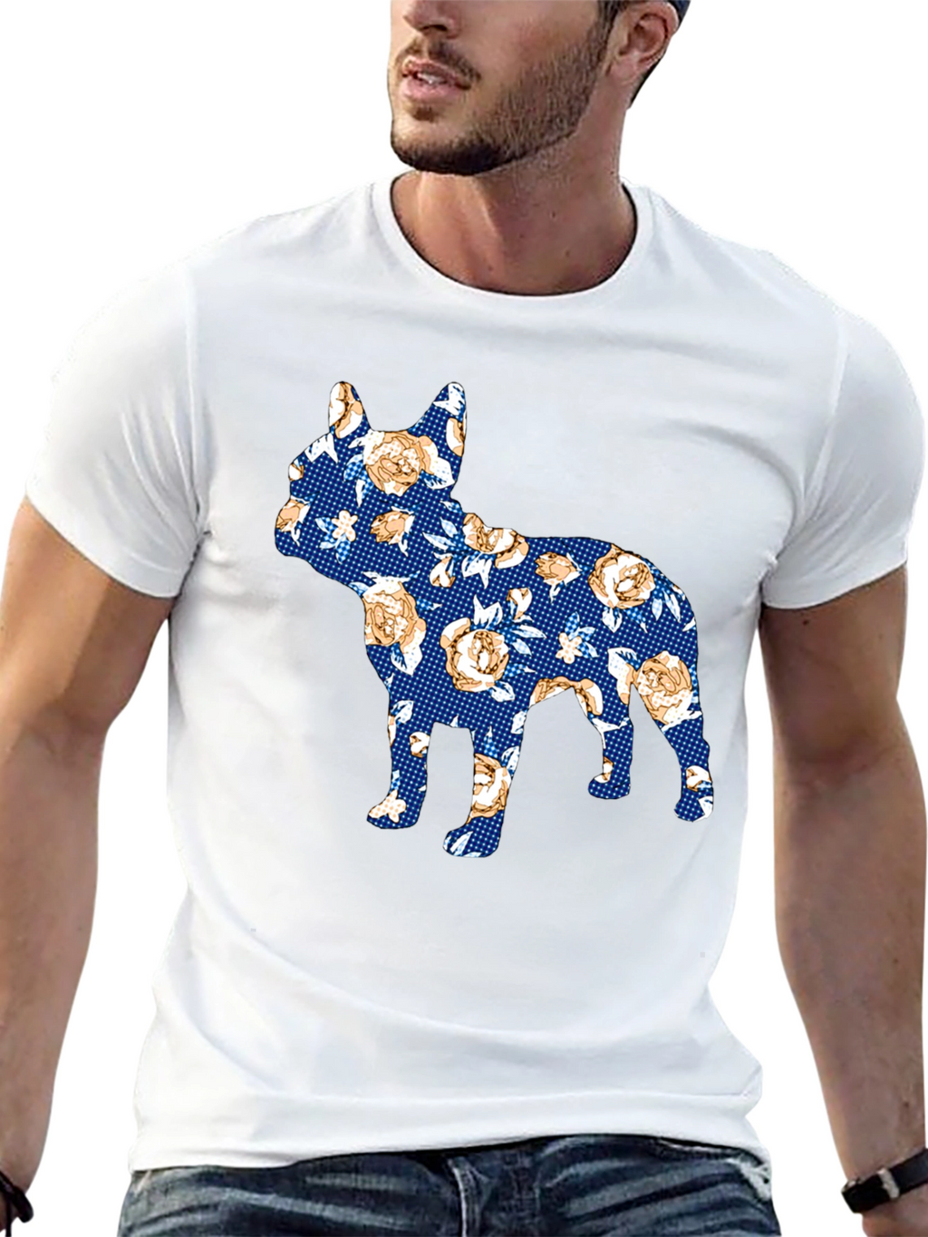 Floral Dog Print T-Shirt