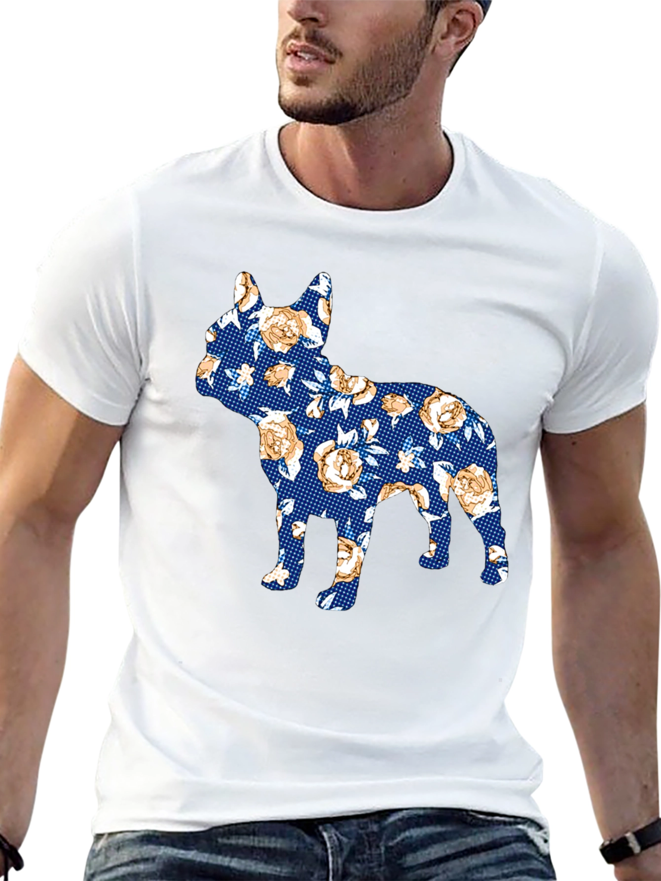 Floral Dog Print T-Shirt