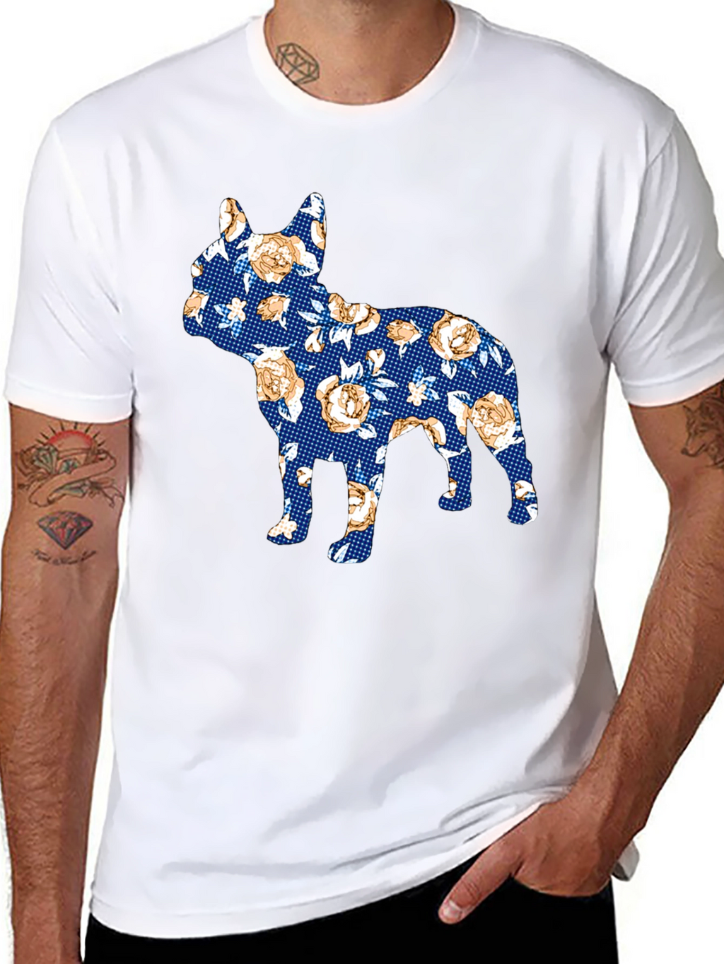 Floral Dog Print T-Shirt