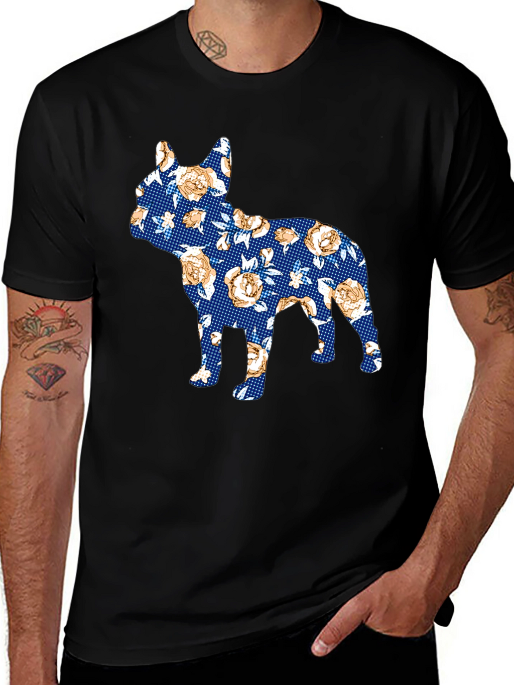 Floral Dog Print T-Shirt