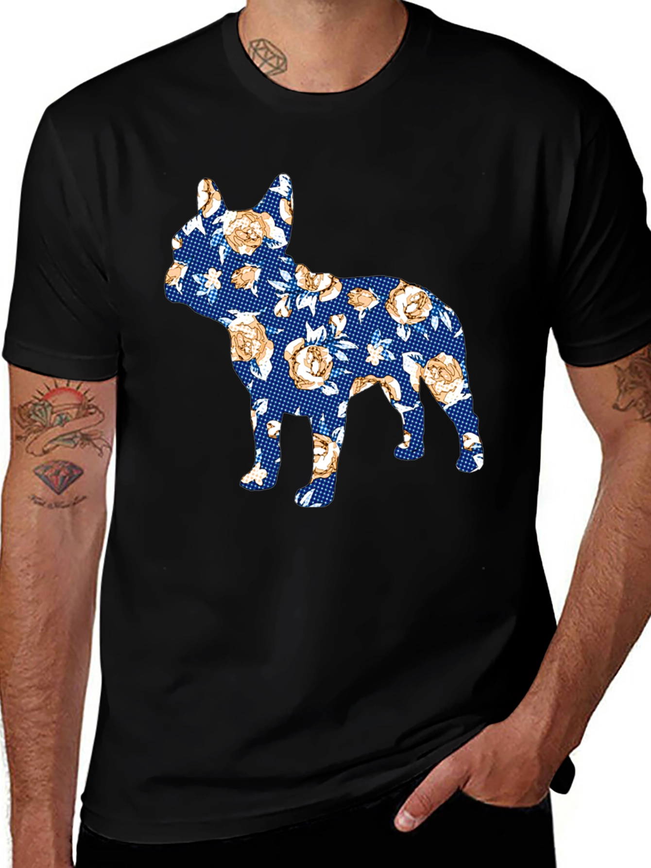Floral Dog Print T-Shirt