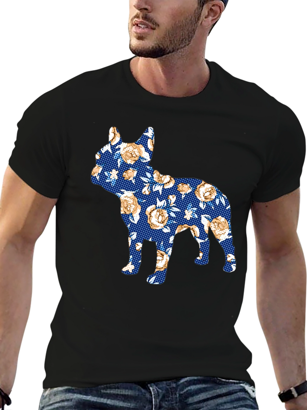 Floral Dog Print T-Shirt