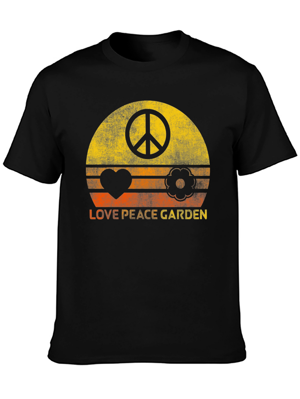 Love Peace Garden Graphic Tee - Retro Style