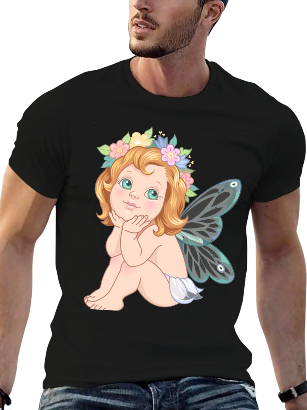 Fairy Graphic Black T-Shirt