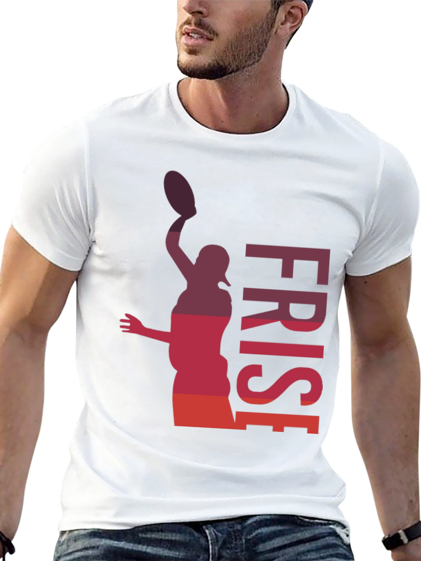 Frisbee Thrower Graphic T-Shirt - Black