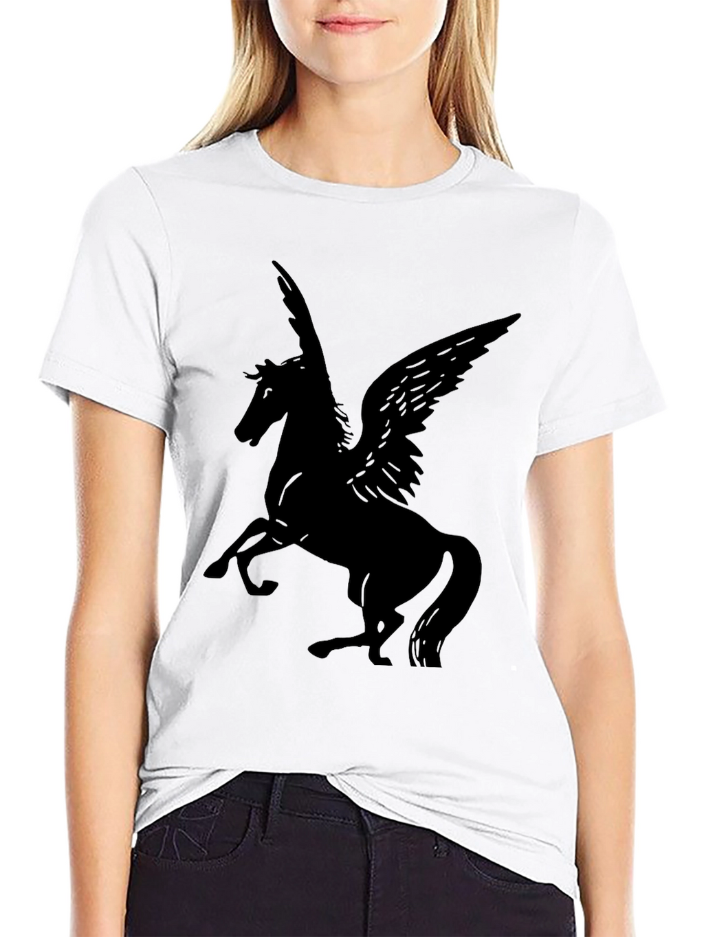 Mens Black Pegasus Graphic Tee