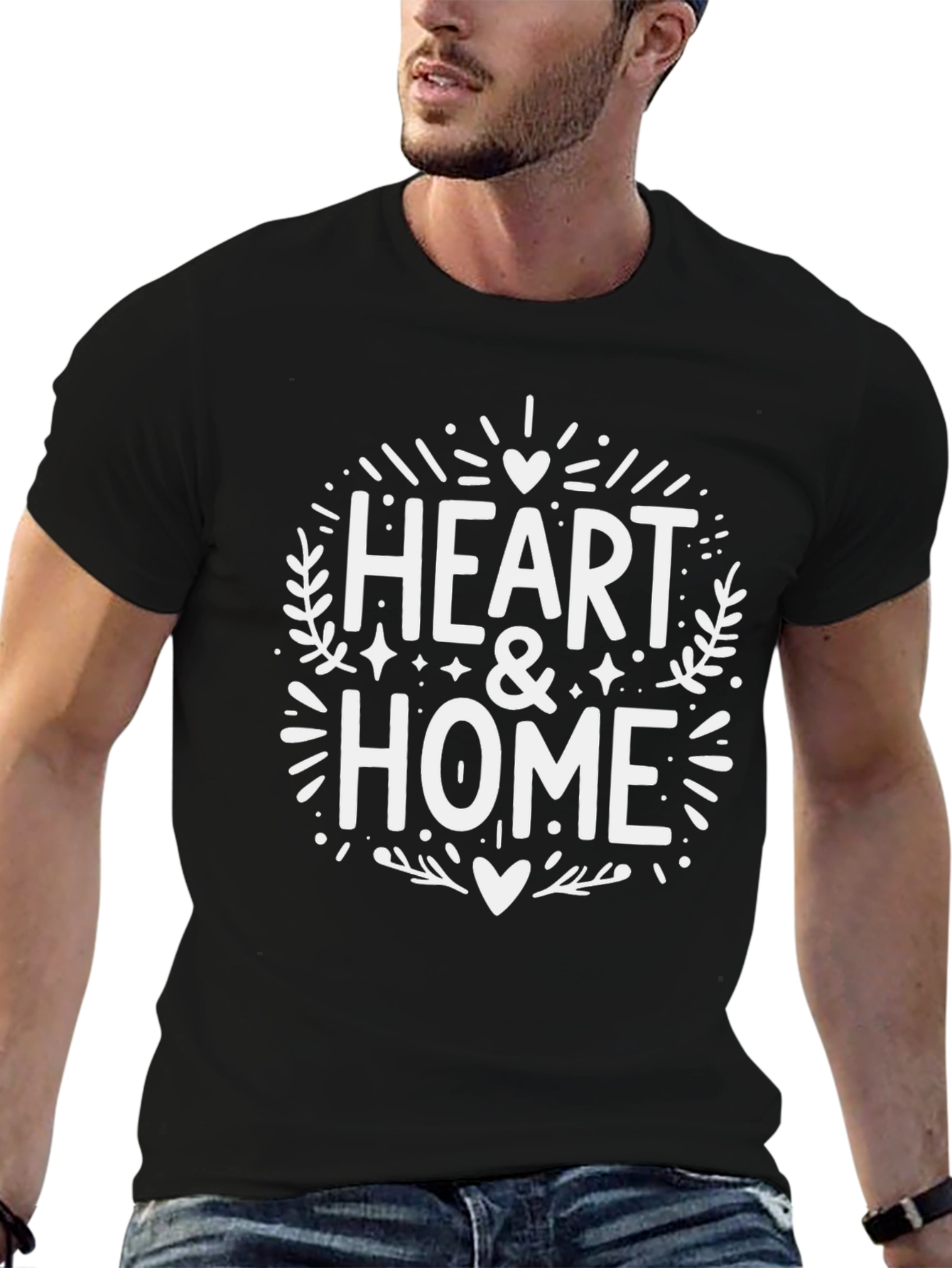 Heart & Home Graphic Tee - Black