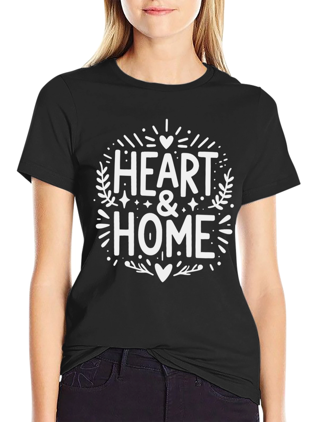 Heart & Home Graphic Tee - Black