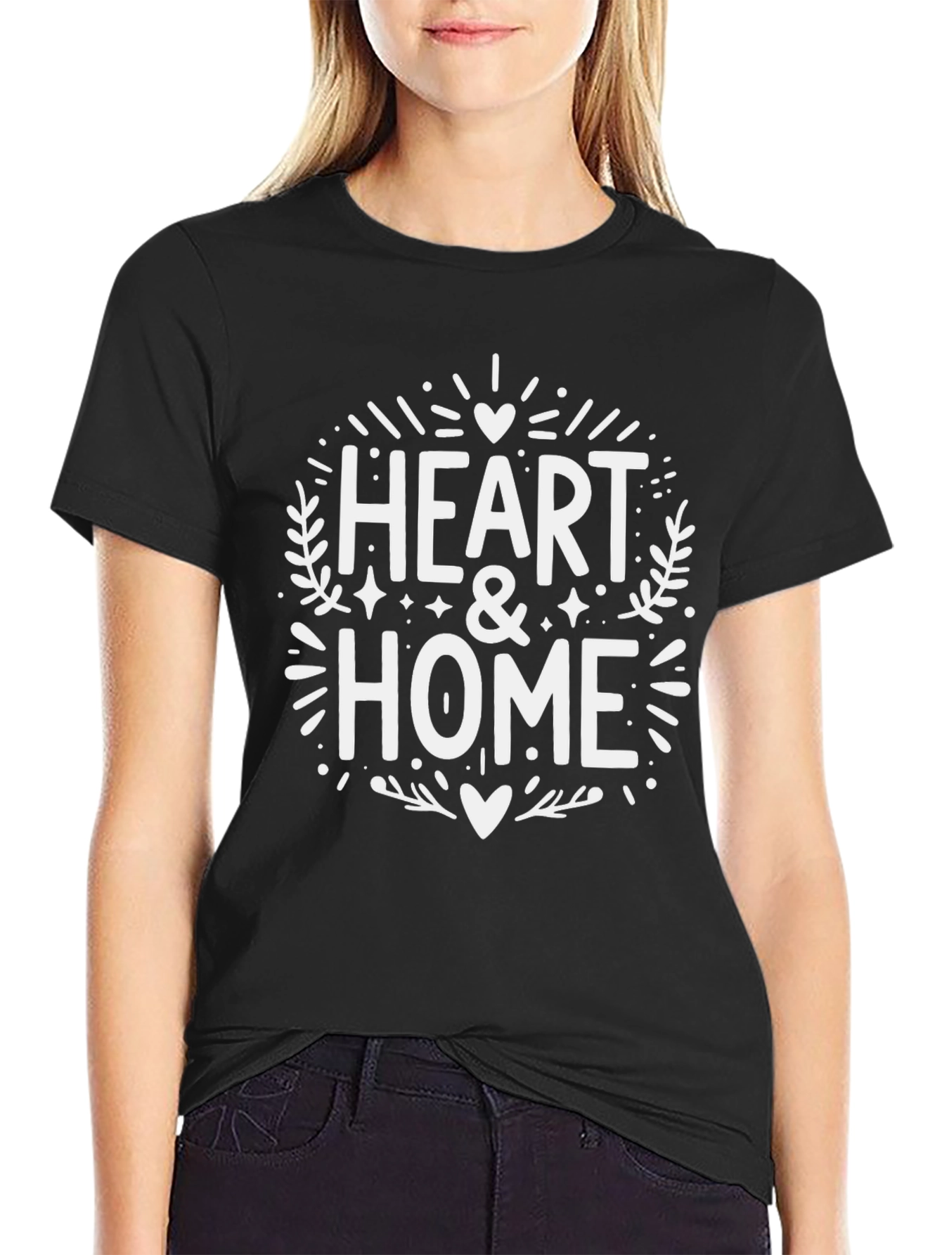 Heart & Home Graphic Tee - Black