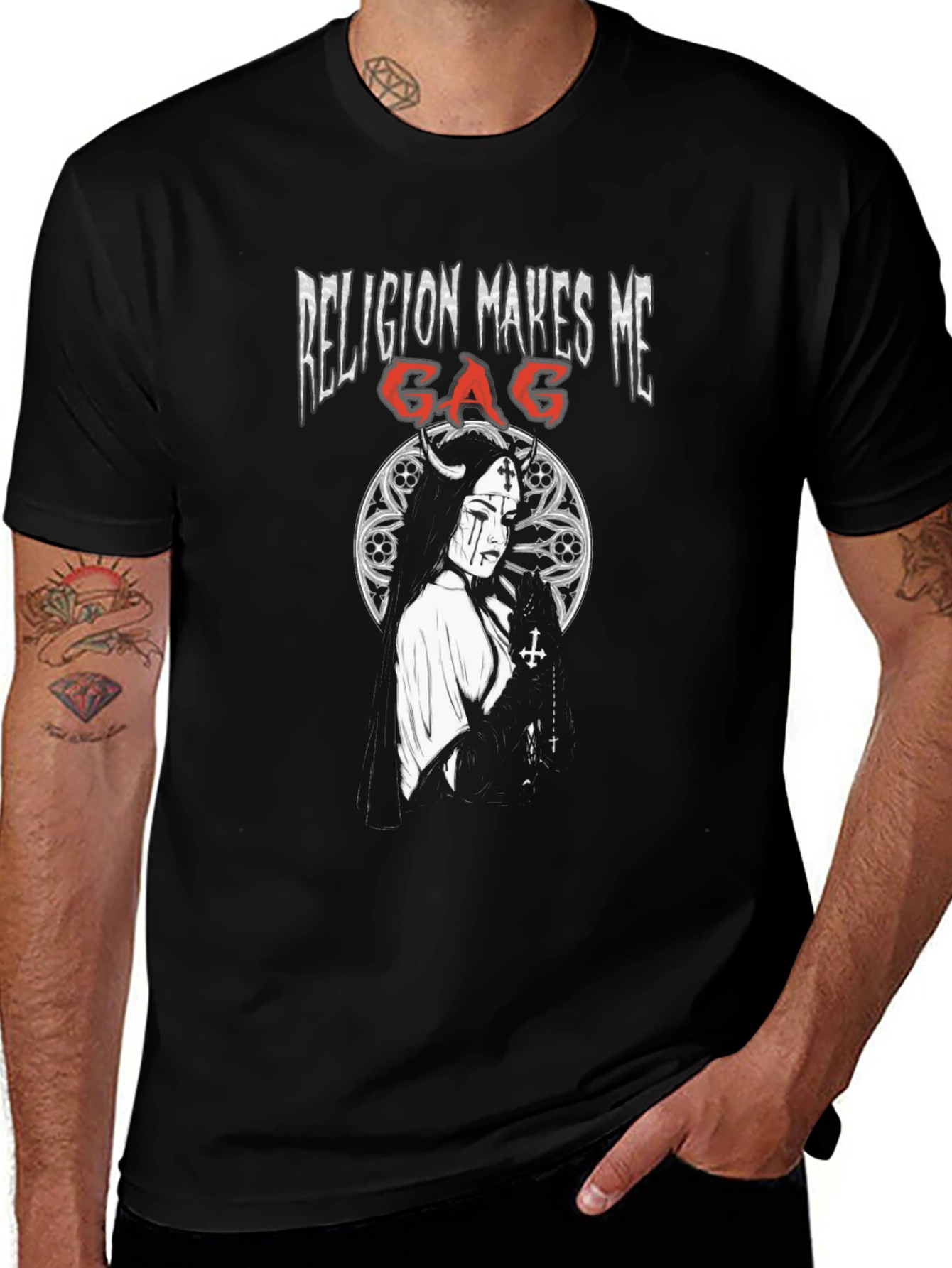 Religion Makes Me Gag Graphic T-Shirt