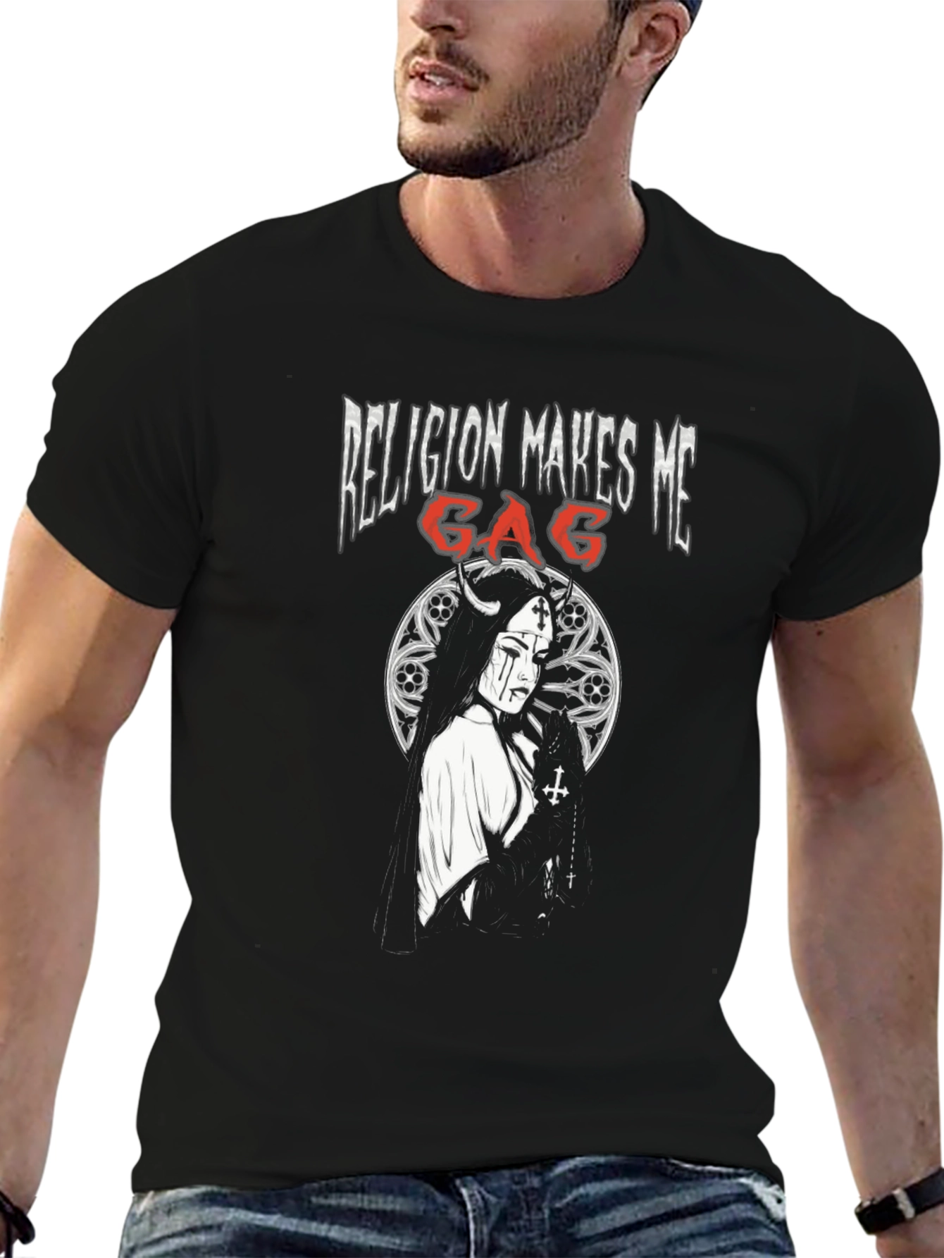 Religion Makes Me Gag Graphic T-Shirt