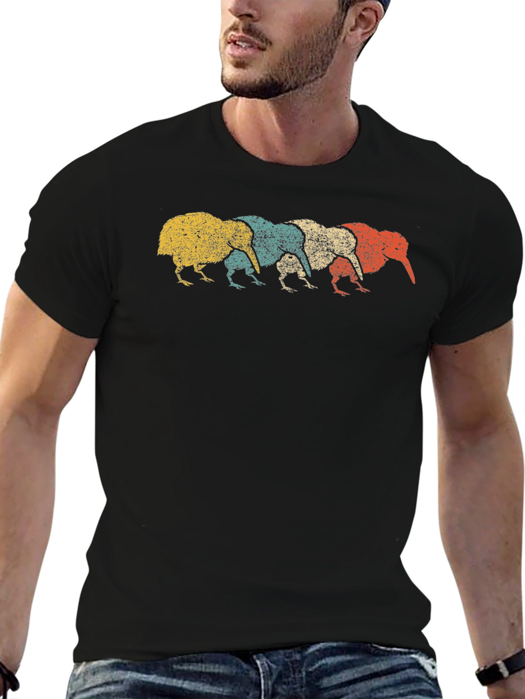 Retro Kiwi Bird Graphic Tee - Fun Novelty T-Shirt