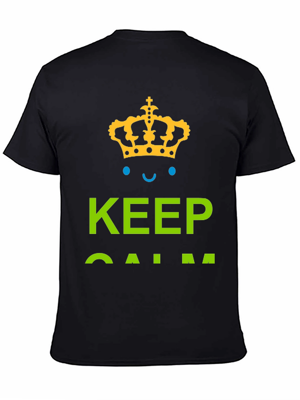 Keep Calm Graphic Tee - Black Cotton T-Shirt