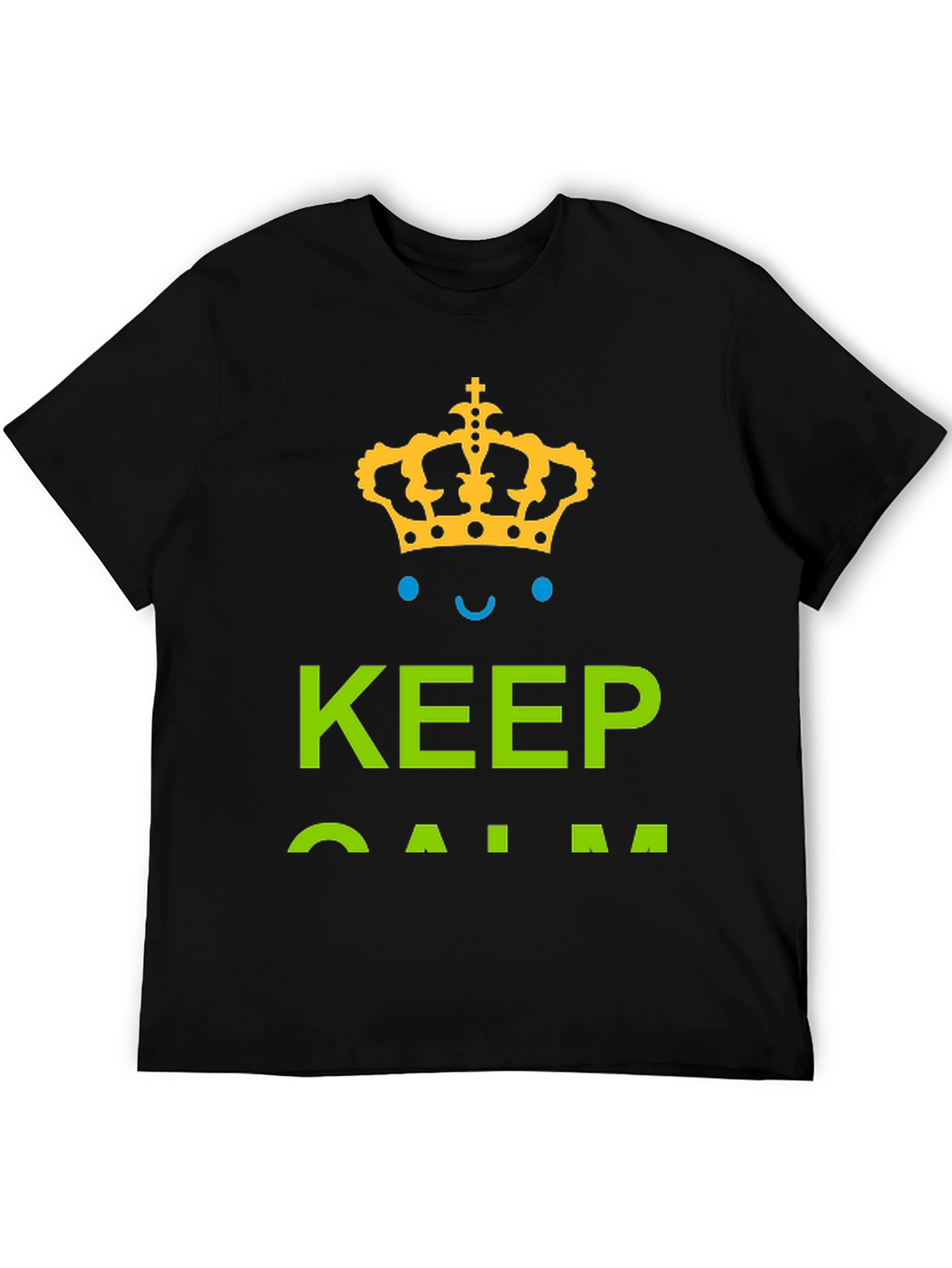 Keep Calm Graphic Tee - Black Cotton T-Shirt