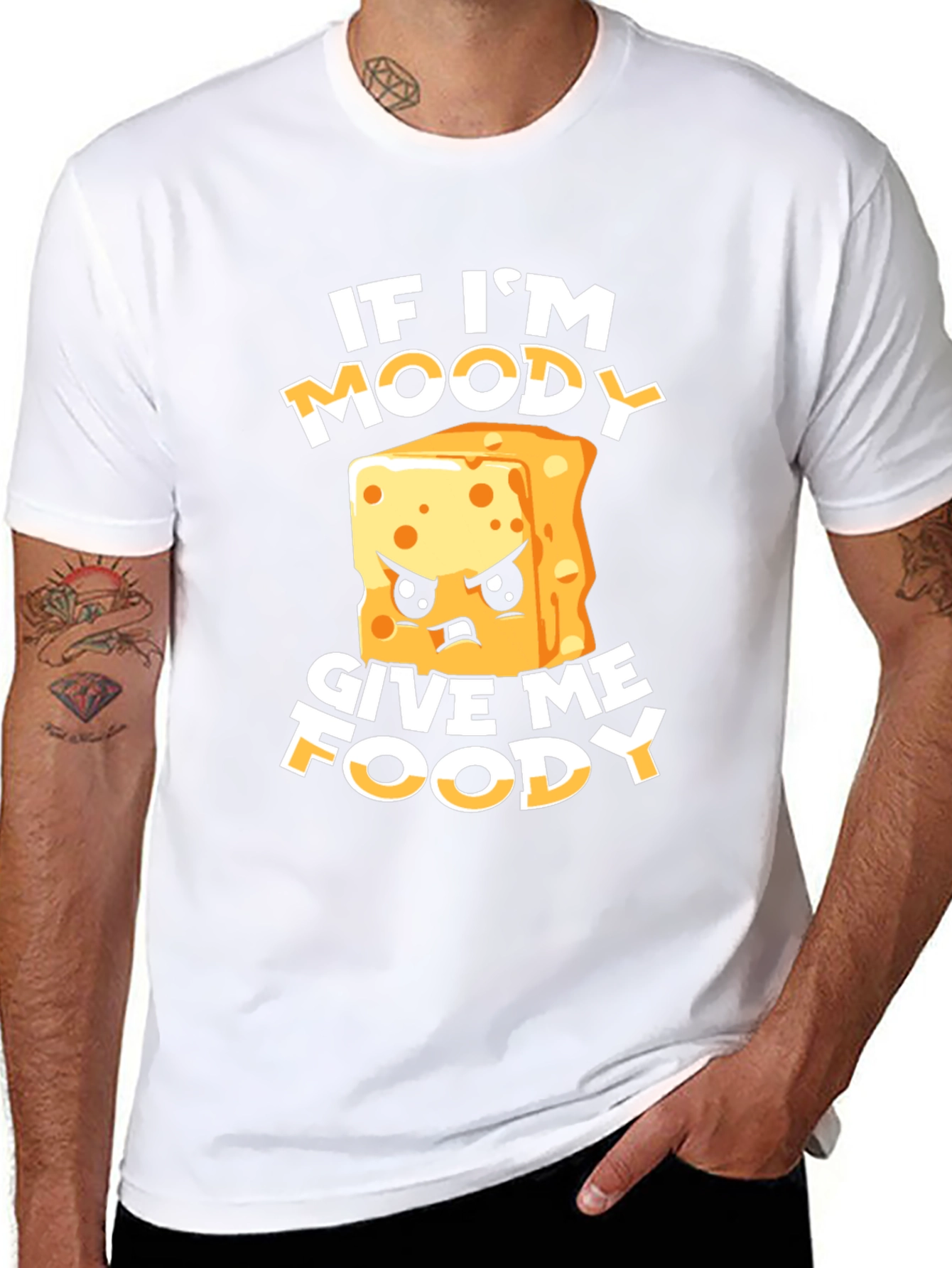 Moody Foodie T-Shirt - Funny Cheese Graphic Tee