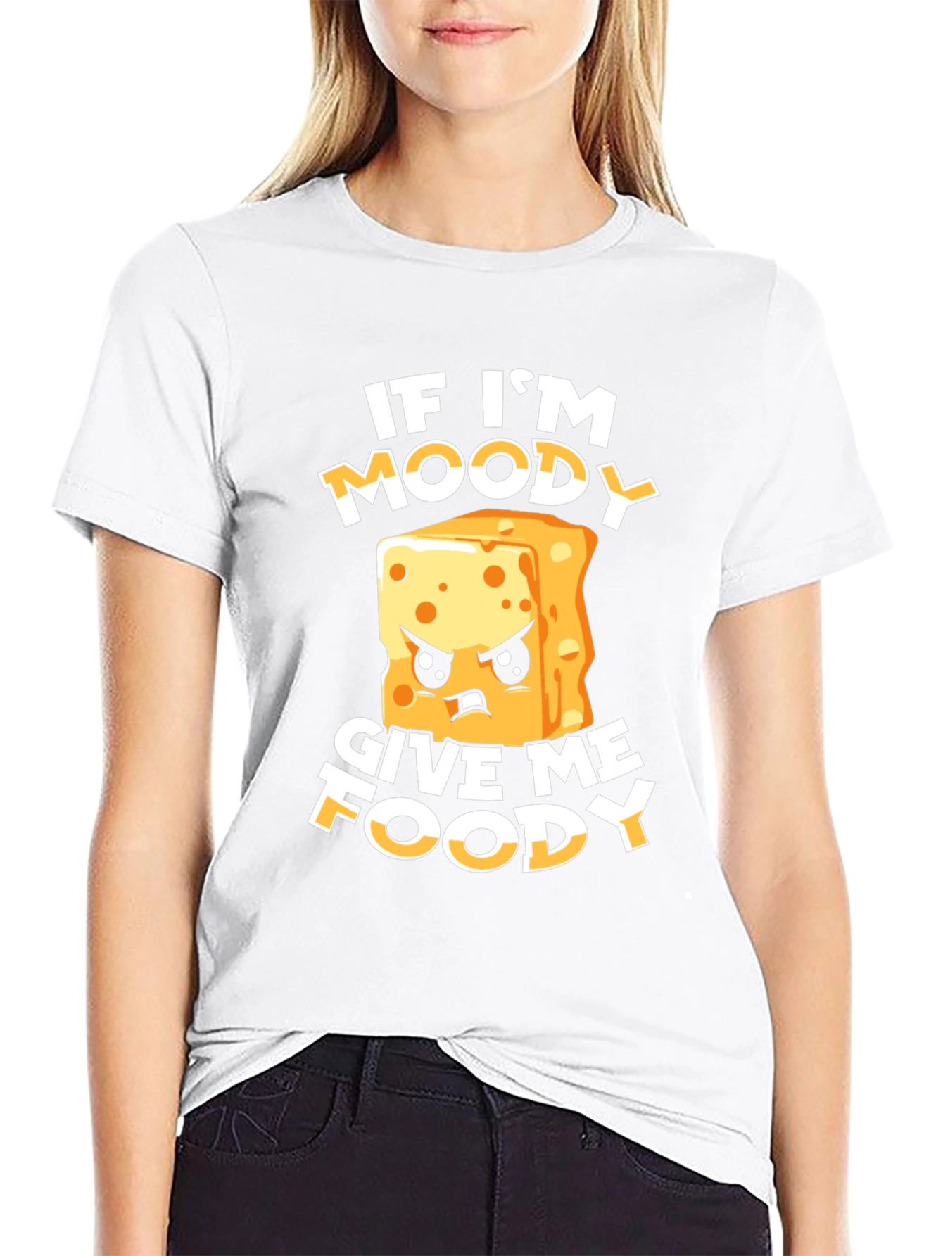 Moody Foodie T-Shirt - Funny Cheese Graphic Tee