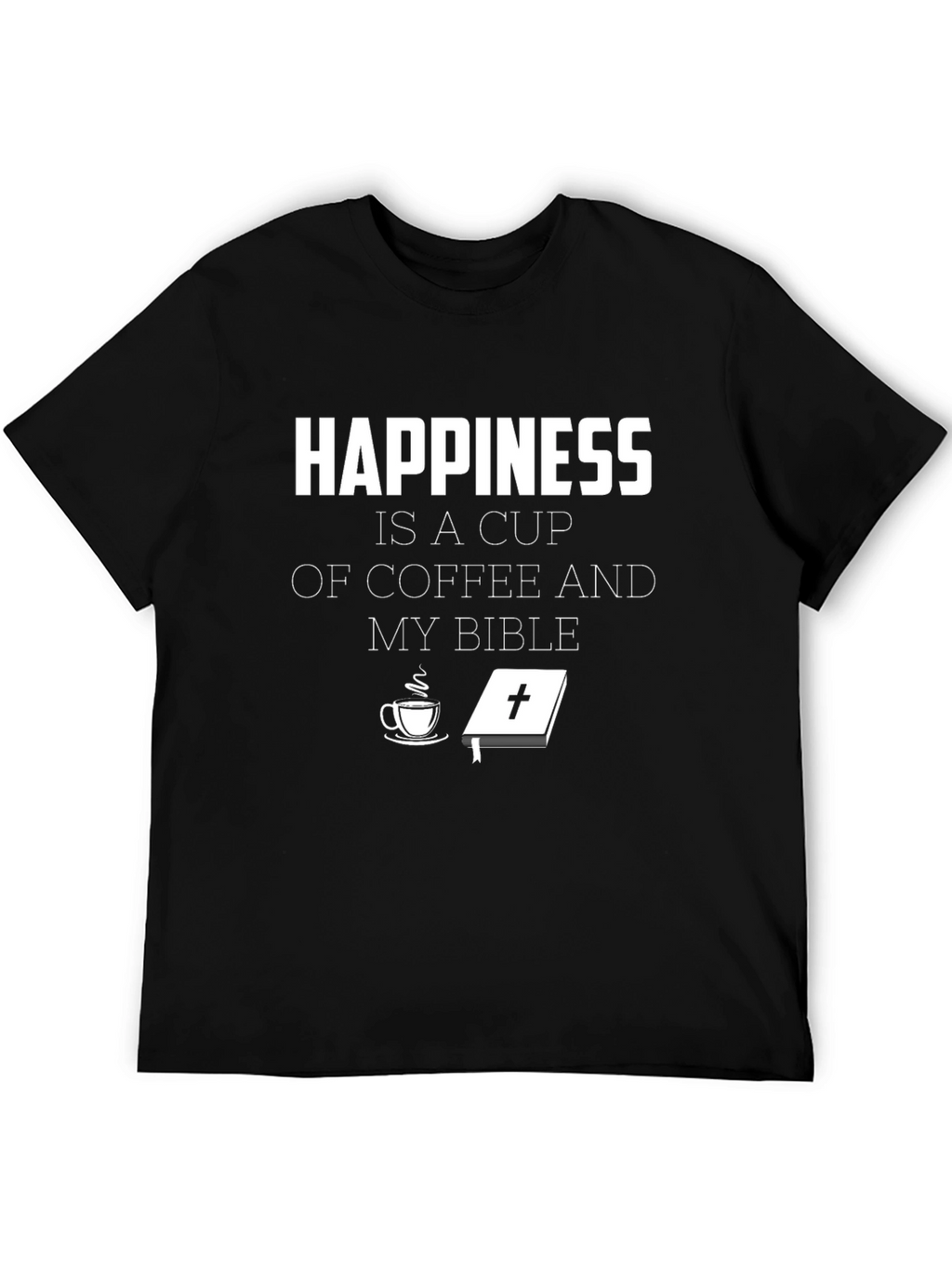 Happiness Coffee and Bible Graphic T-Shirt
