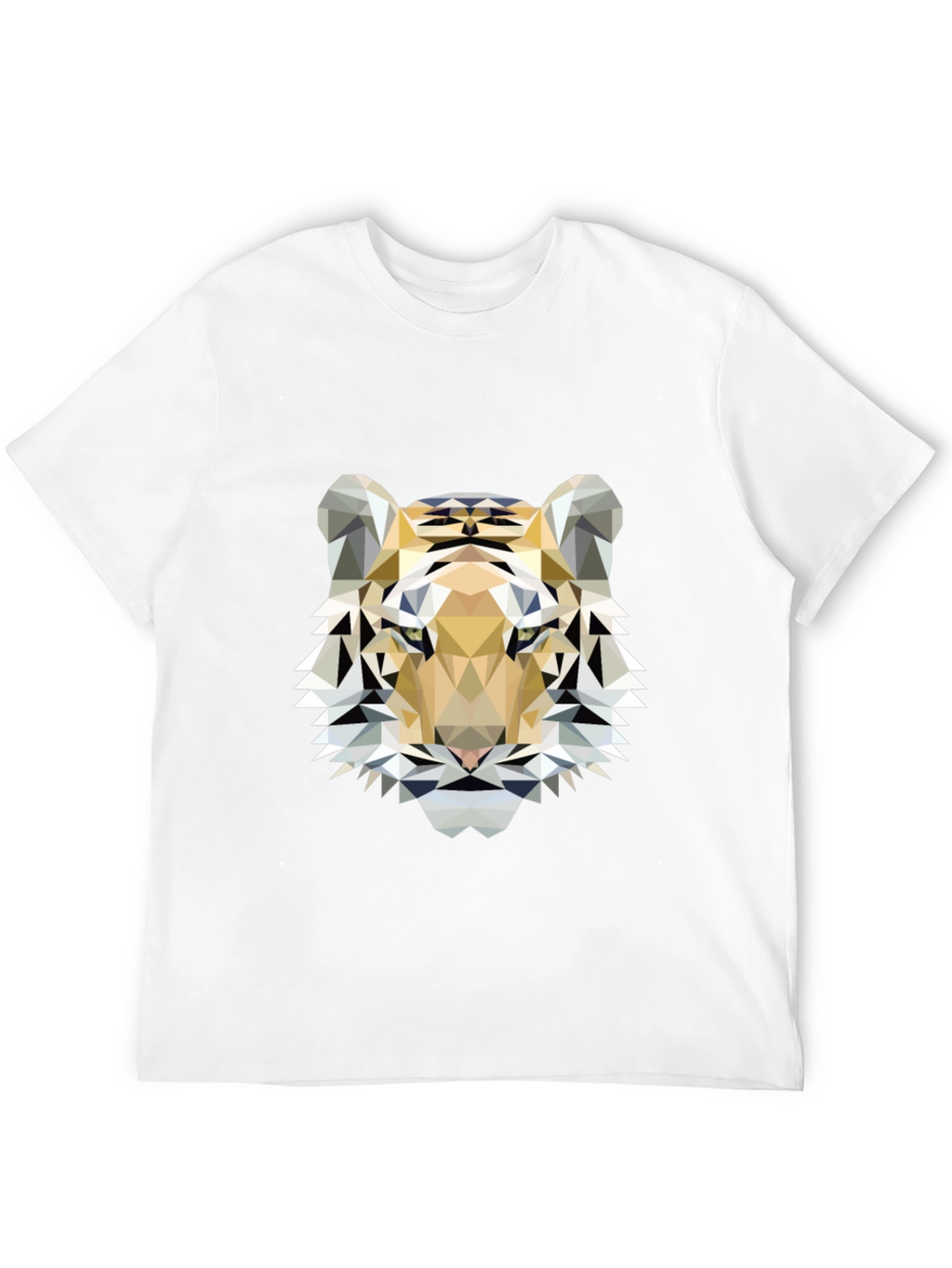 Geometric Tiger Print Black T-Shirt