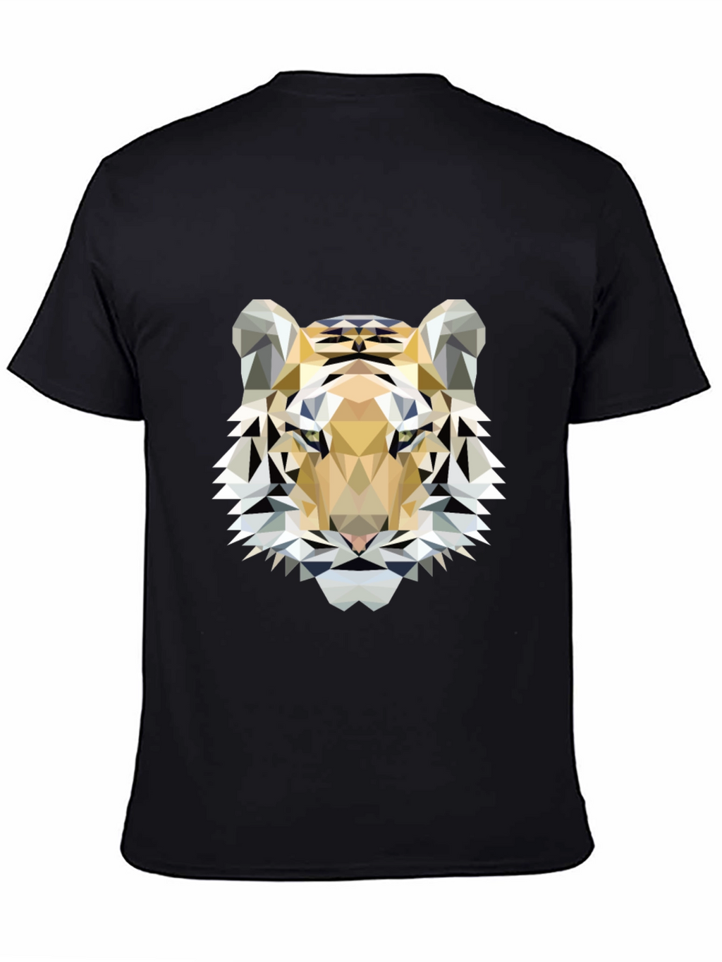 Geometric Tiger Print Black T-Shirt