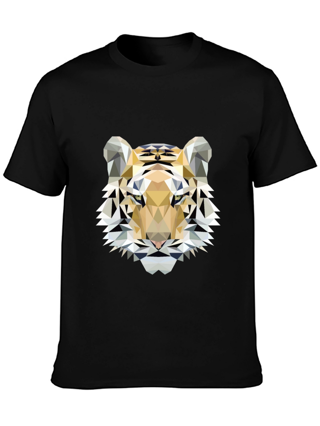 Geometric Tiger Print Black T-Shirt