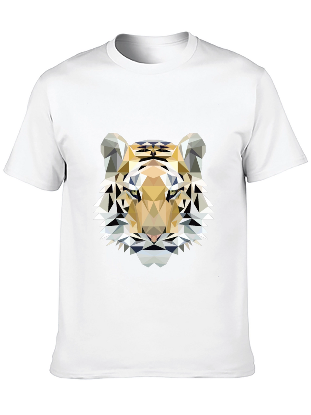 Geometric Tiger Print Black T-Shirt