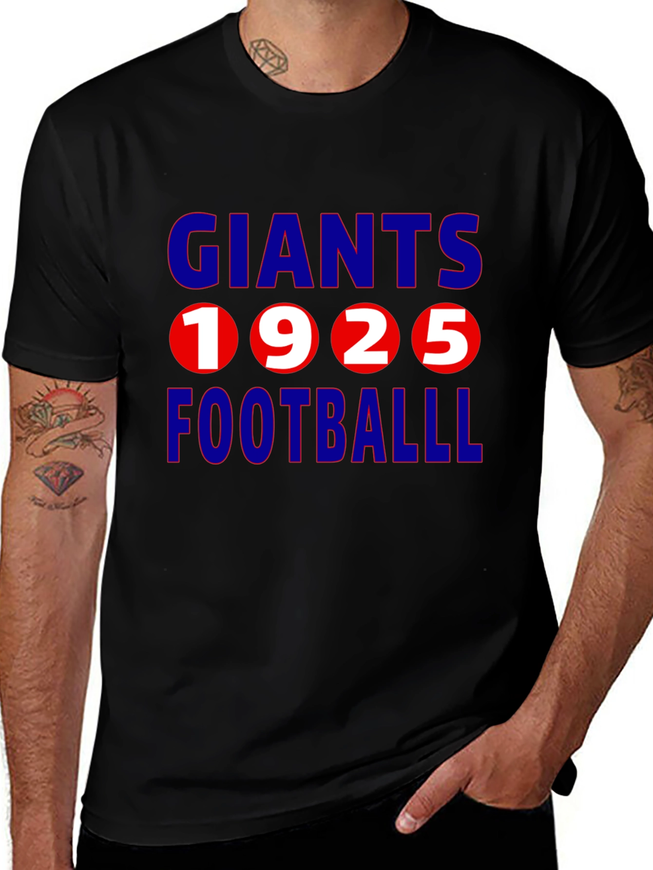 Giants 1925 Football Black T-Shirt