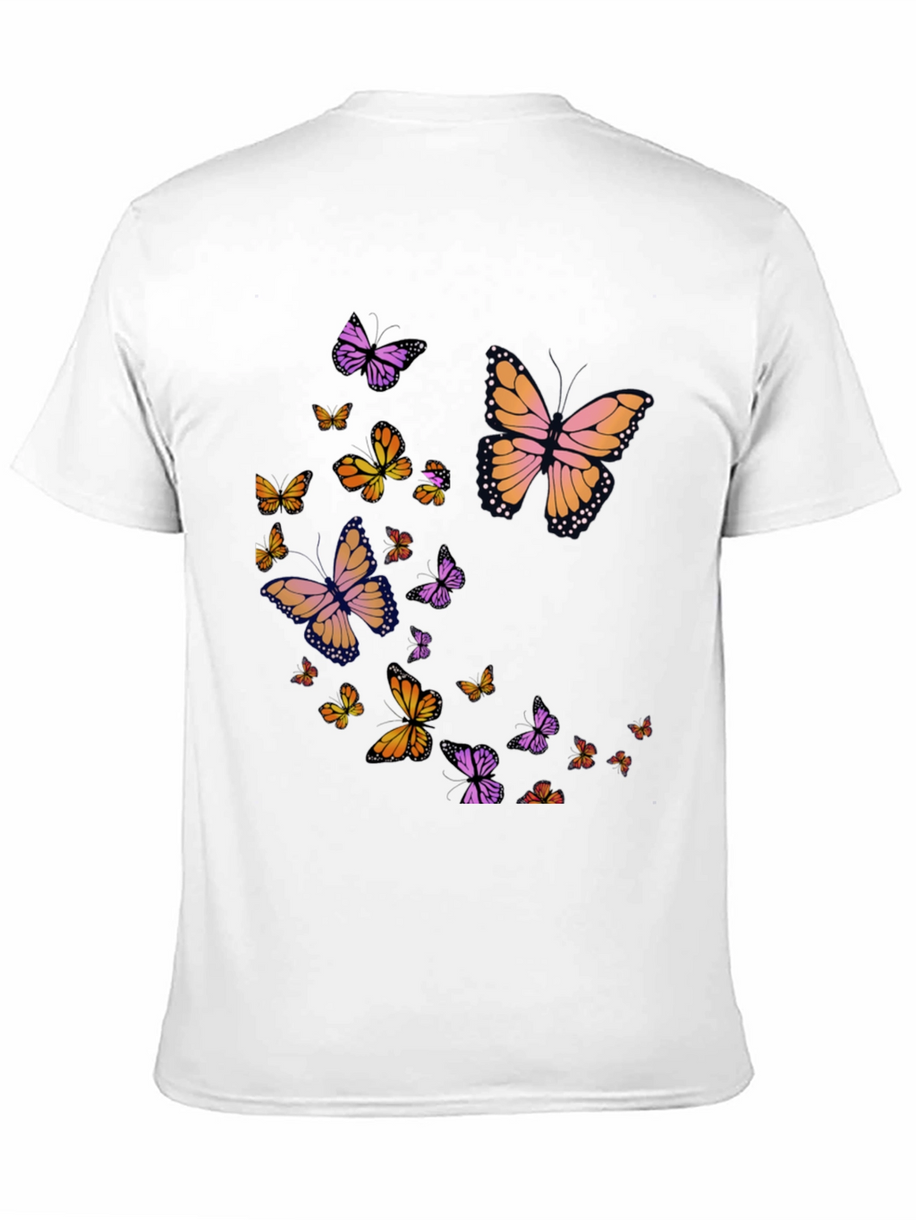 Butterfly Print Black T-Shirt