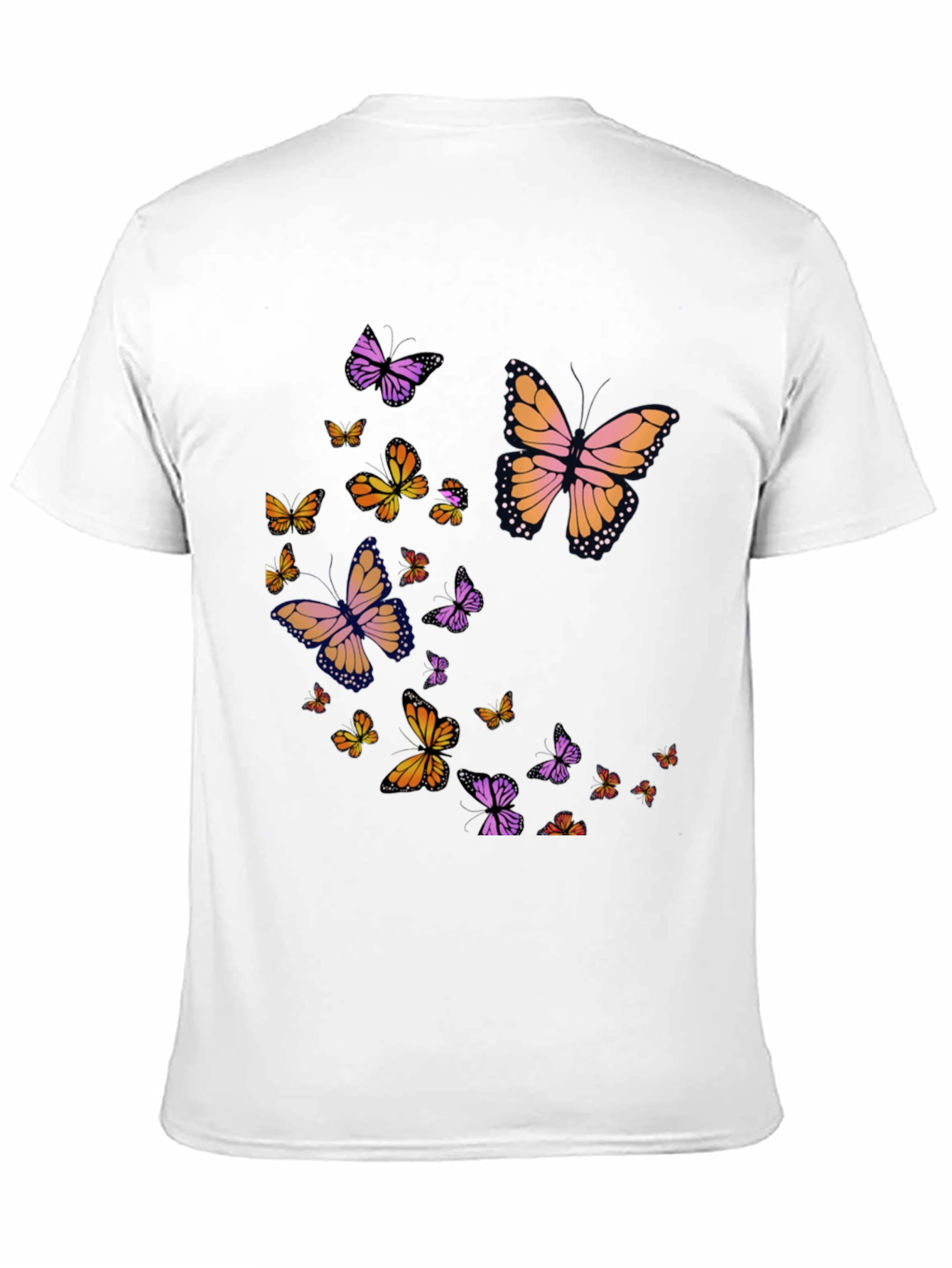 Butterfly Print Black T-Shirt