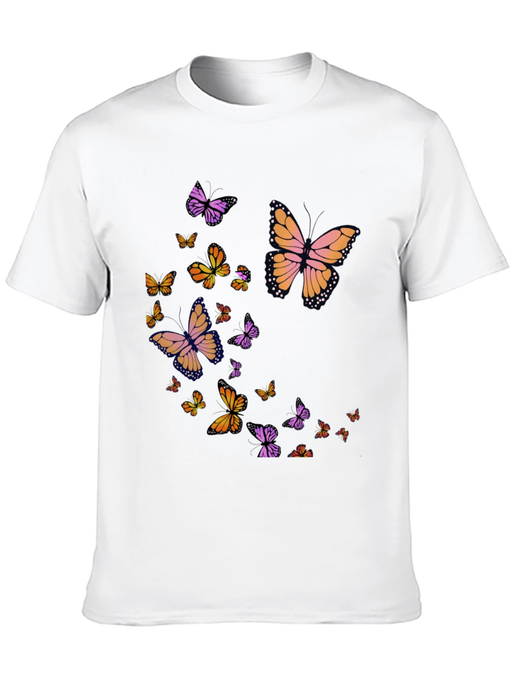 Butterfly Print Black T-Shirt