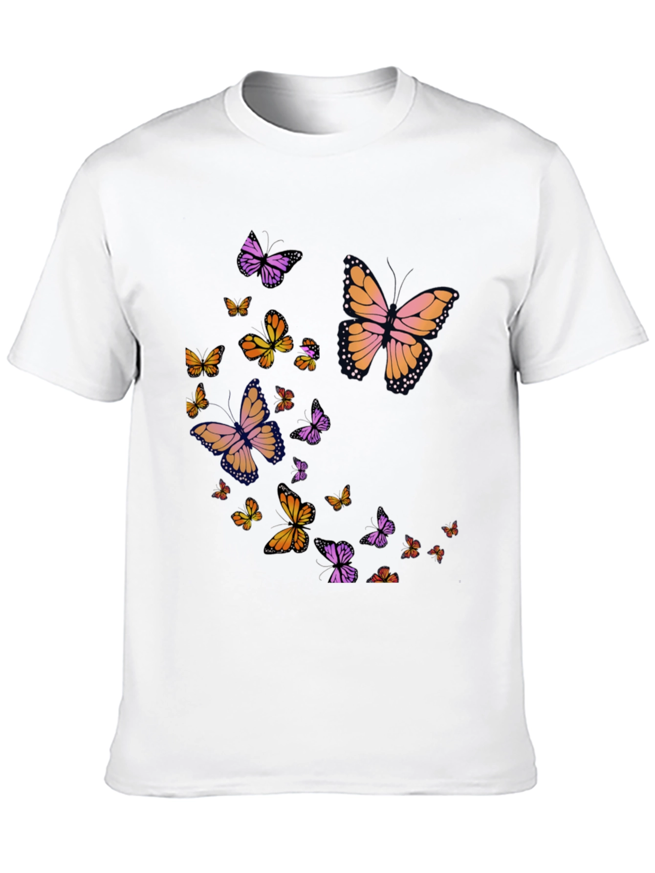 Butterfly Print Black T-Shirt