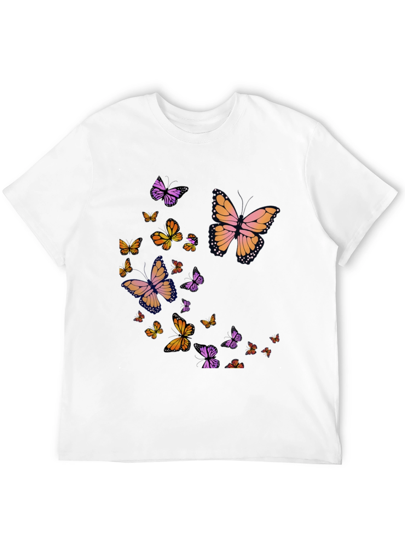 Butterfly Print Black T-Shirt