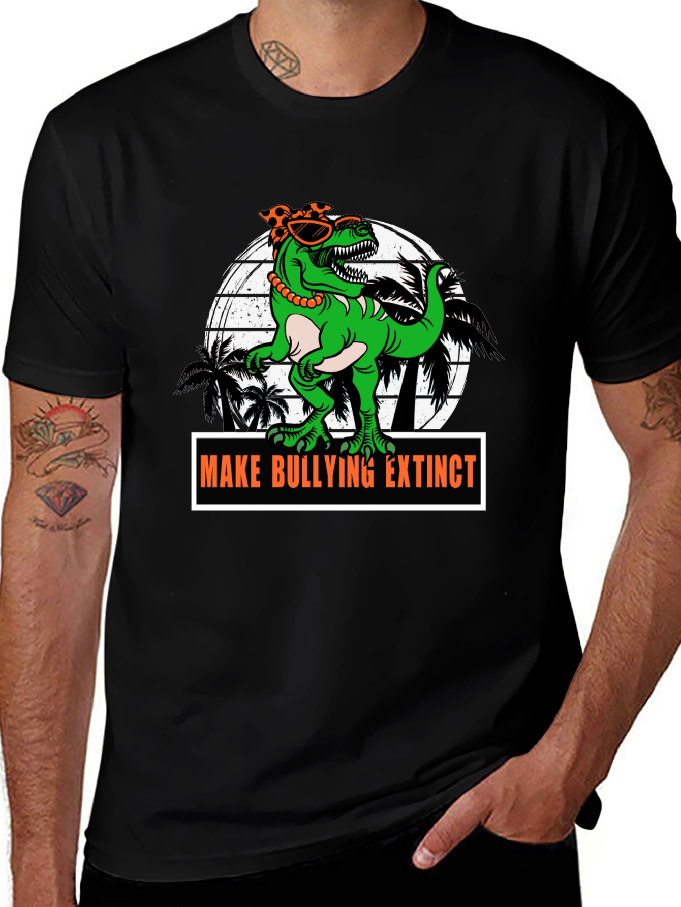 Dino Make Bullying Extinct Graphic T-Shirt
